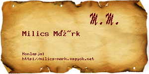 Milics Márk névjegykártya